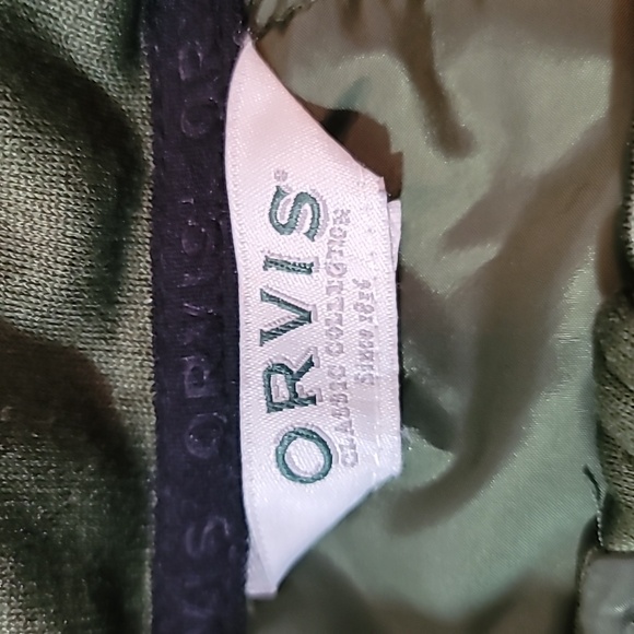 Orvis Quilted Snowbird Full Zip Jacket Lightweight Olive Green Mixed Media - Picture 10 of 13